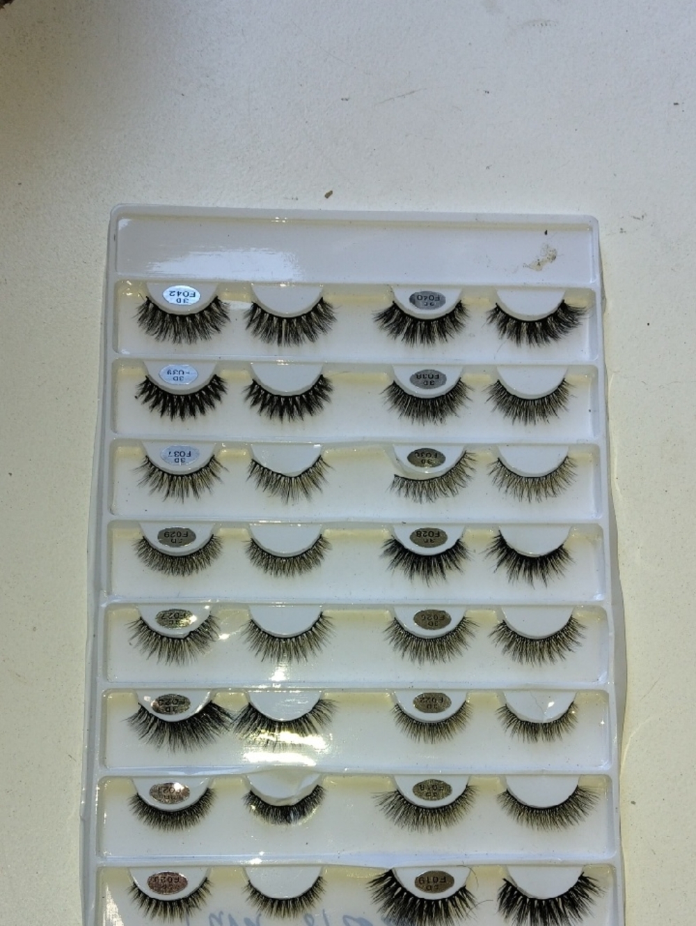 Set of Black Faux Mink Strip Lashes - 16 Pairs